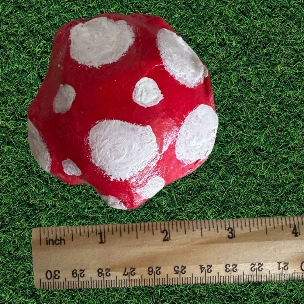 Handmade Clay Ceramic Mushroom Cap Trinket Tray Jewelry Holder Dish Painted Home